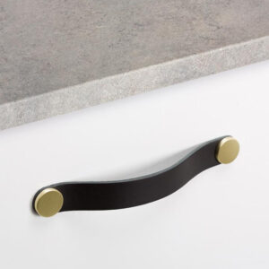 Tirador FLEXA PIEL · BEIGE - CROMO BRILLO · 70 mm · SUPERFICIE · Ref 0101070P2601